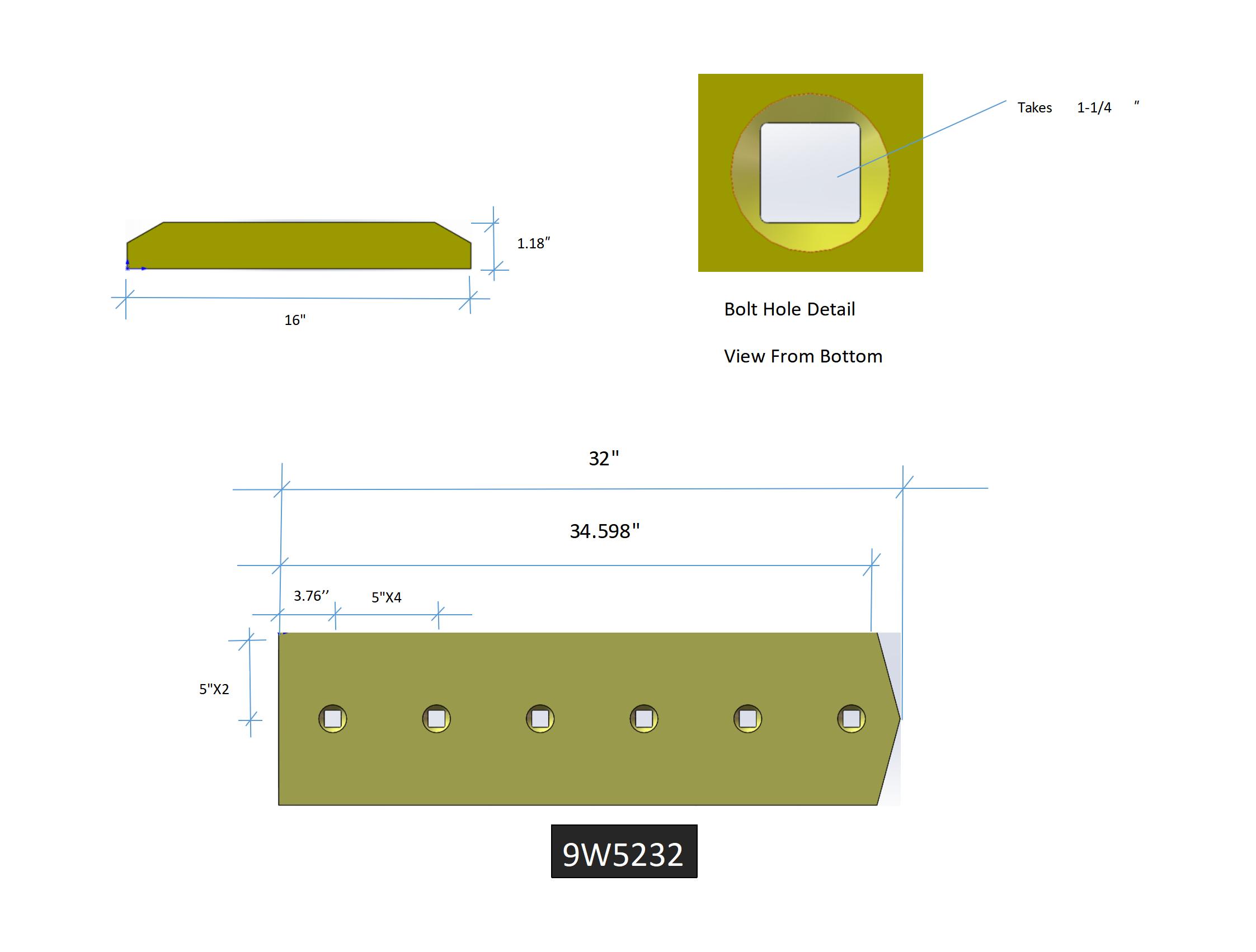 6Y5540 | Caterpillar Cutting Edges-31.50